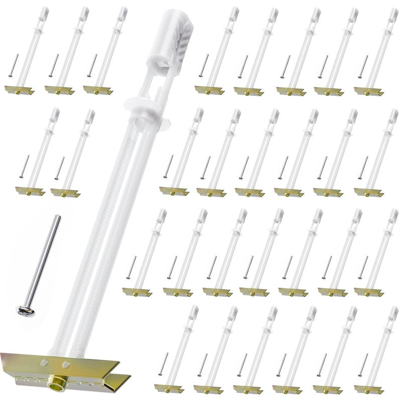 PRLF Drywall Anchor with Included Bolts for 1/4”-20, Heavy Duty Hollow Wall Anchors for TV Mounting Kit, Stainless Steel Hollow Wall Anchors Holds up to 270lbs Each in 1/2” Drywall (Pack of 30) - Image 1
